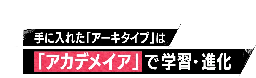 手に入れた「アーキタイプ」は「アカデメイア」で学習・進化